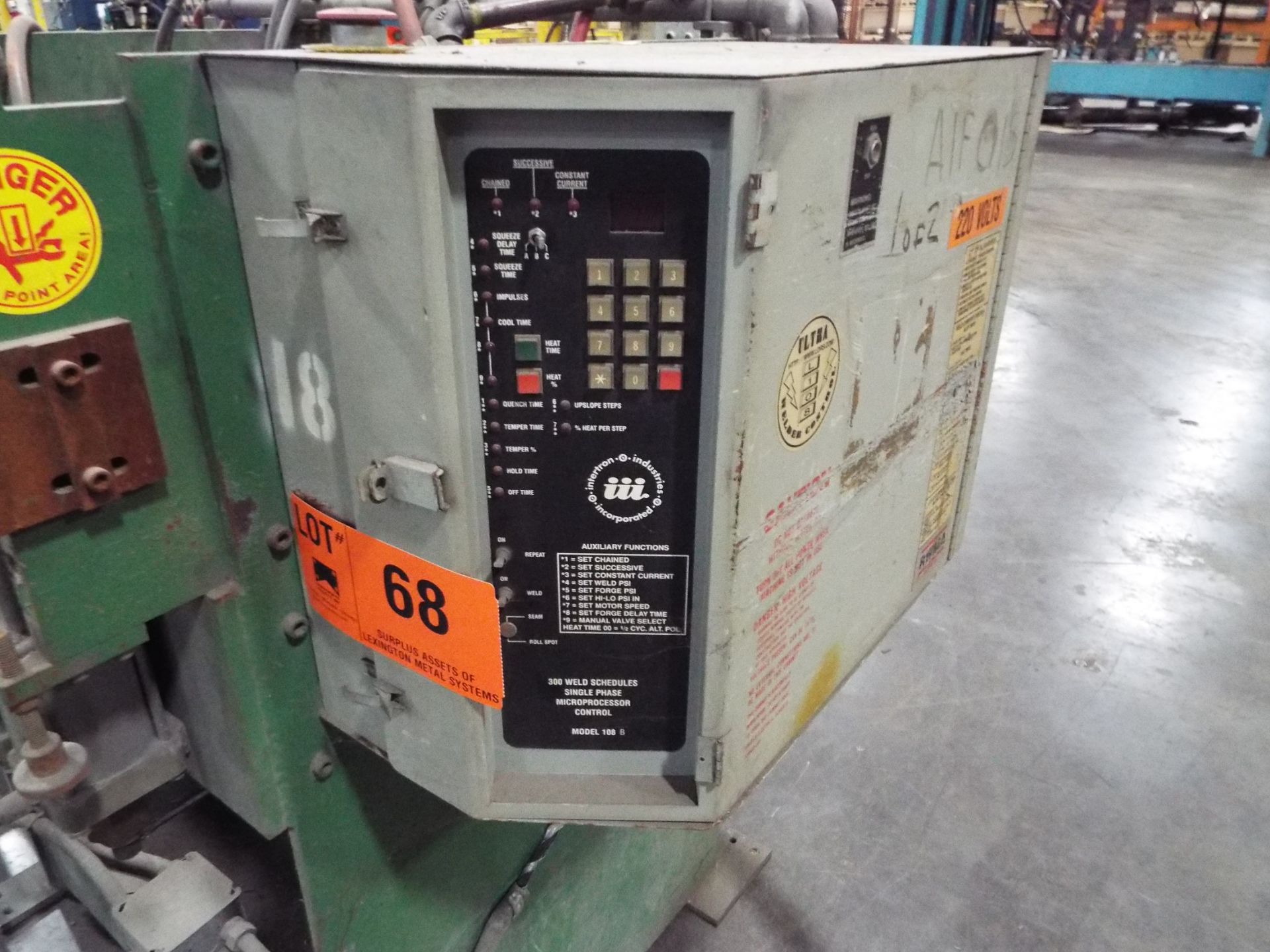 LORS MODEL 734 120 KVA 6 GUN ASSEMBLY WELDER WITH INTERTRON 1088 DIGITAL CONTROL, S/N: 400-6888 - Image 2 of 2