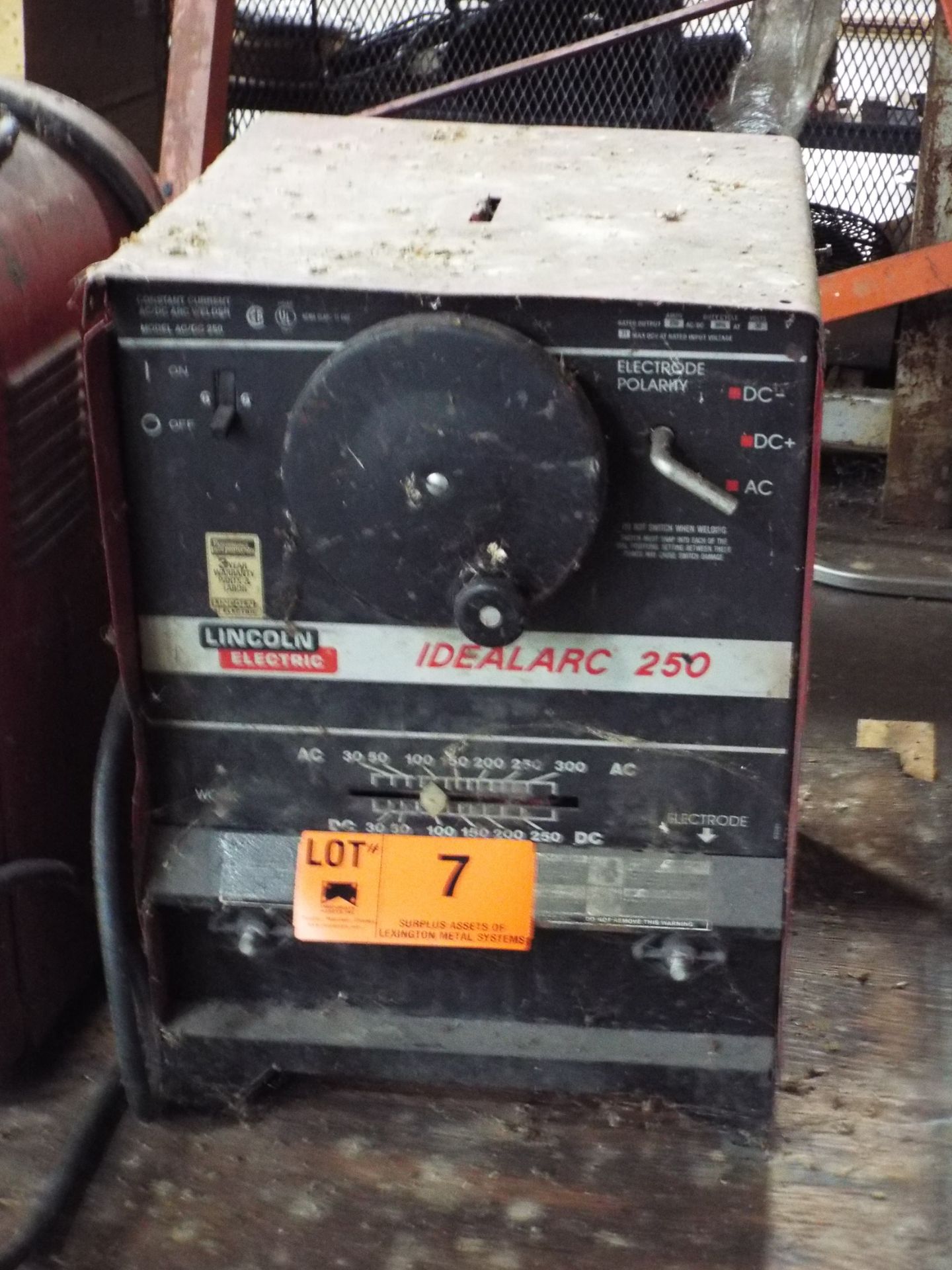 LINCOLN IDEALARC 250 ARC WELDER, S/N: N/A