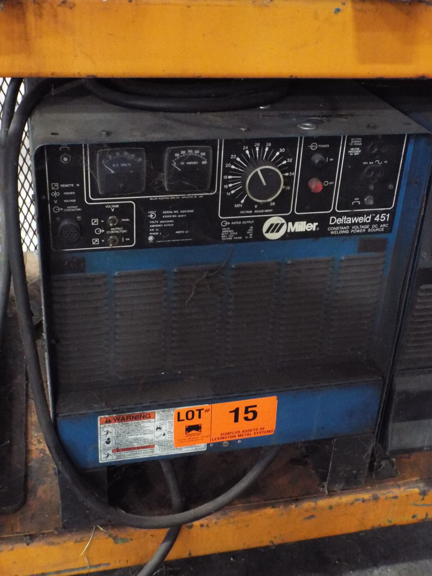 MILLER DELTAWELD 451 WELDING POWER SUPPLY, S/N: N/A