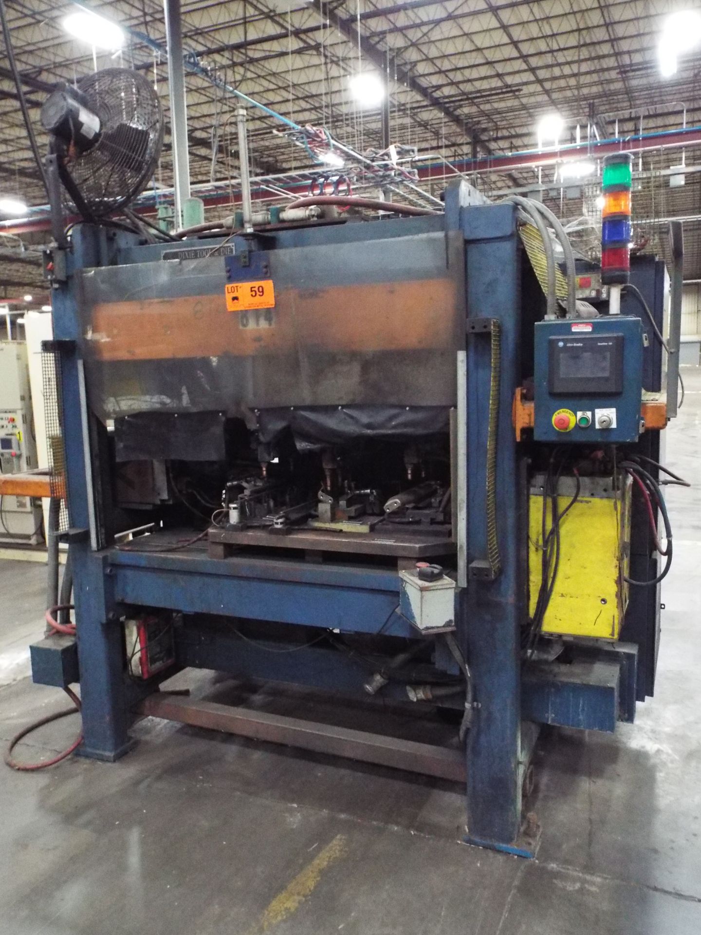 DIXIE TOOL & DIE 80 KVA 3 HEAD ASSEMBLY WELDER WITH ALLEN-BRADLEY PANELVIEW 550 TOUCH SCREEN PLC