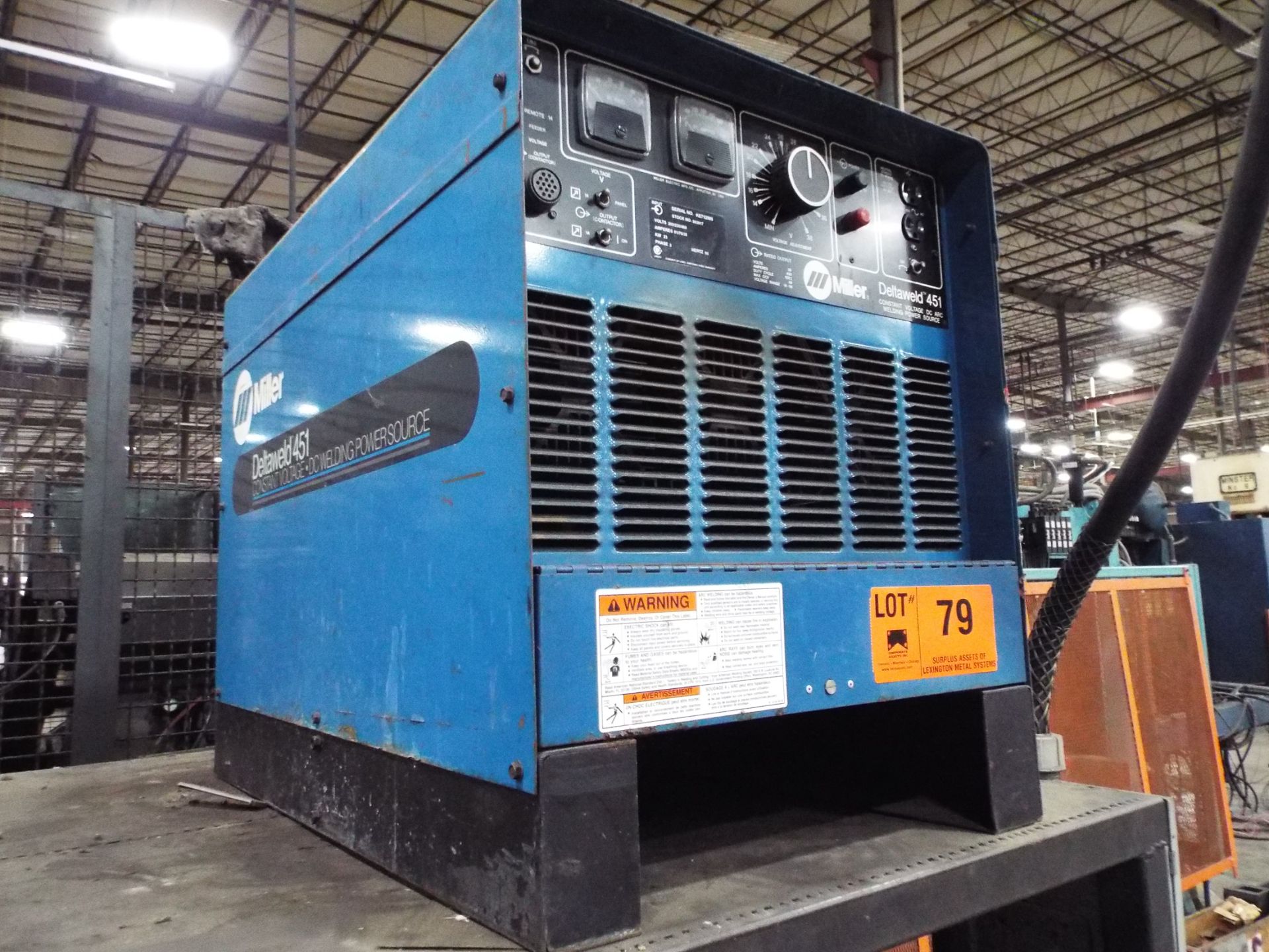 MILLER DELTAWELD 451 CONSTANT VOLTAGE DC ARC WELDING POWER SOURCE S/N: KE712565 (CI)