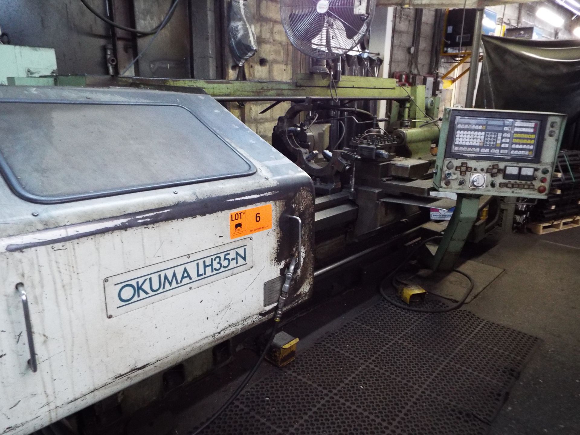 OKUMA LH35-N PLC HORIZONTAL TURRET LATHE WITH OKUMA PLC CONTROL, 26" SWING, 80" BETWEEN CENTERS,