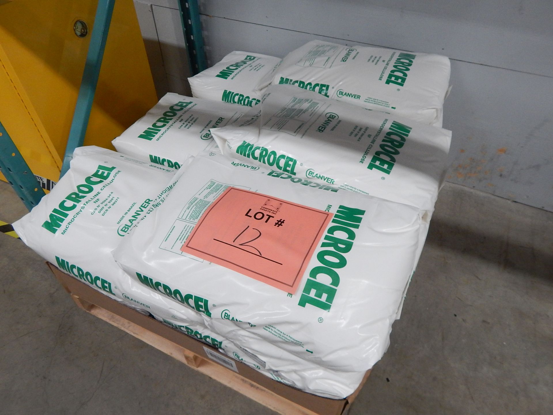 LOT/ SKID WITH CONTENTS CONSISTING OF 33LBS BAGS OF MICROCEL MICROCRYSTALLINE CELLULOSE