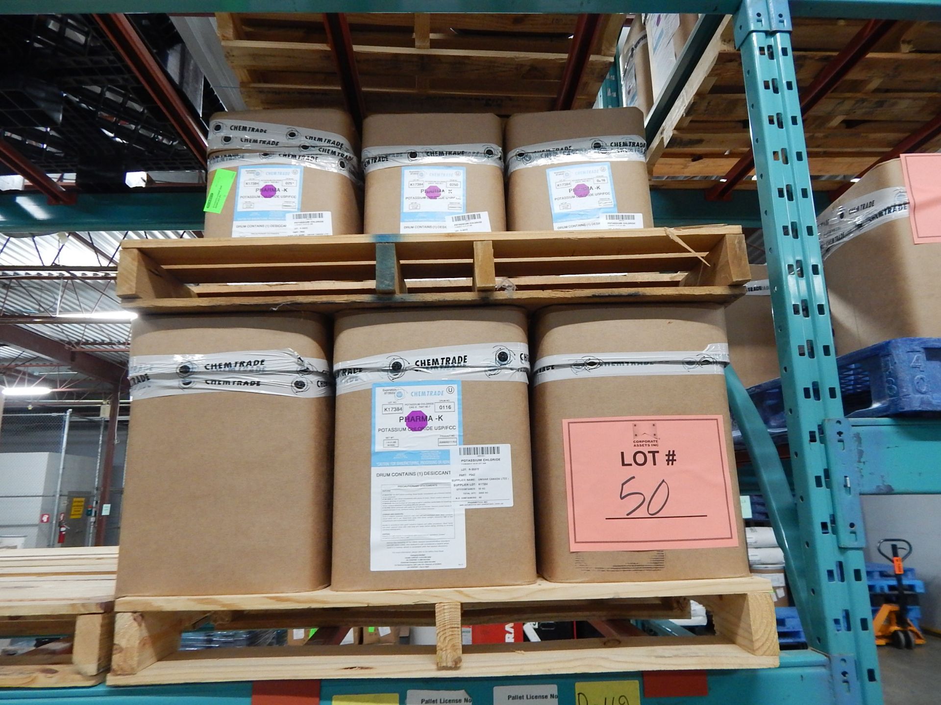 LOT/ SKID WITH CONTENTS CONSISTING OF BOXES OF POTASSIUM CHLORIDE