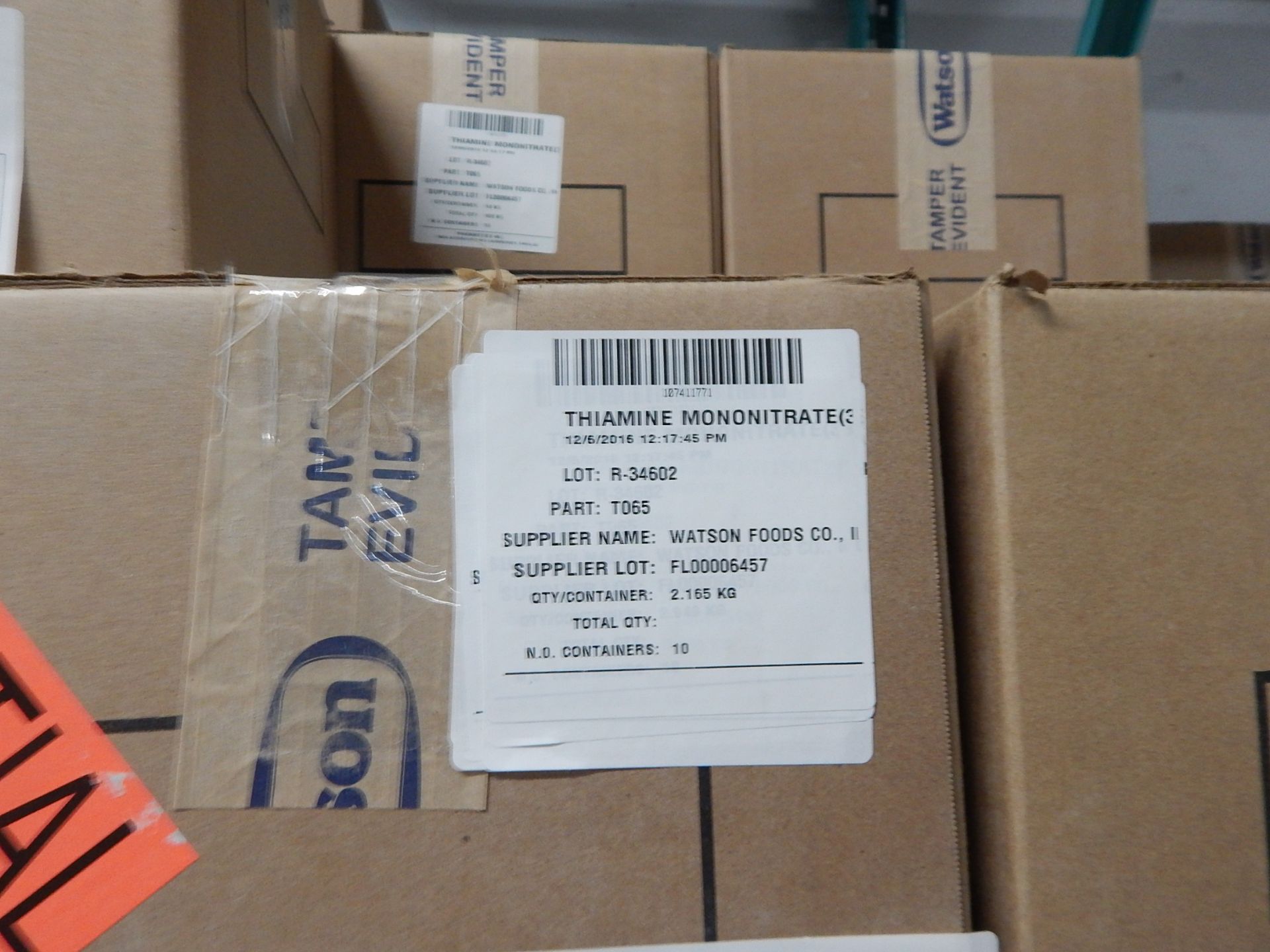 LOT/ SKID WITH CONTENTS CONSISTING OF BOXES OF THIAMINE MONONITRATE - Image 2 of 2