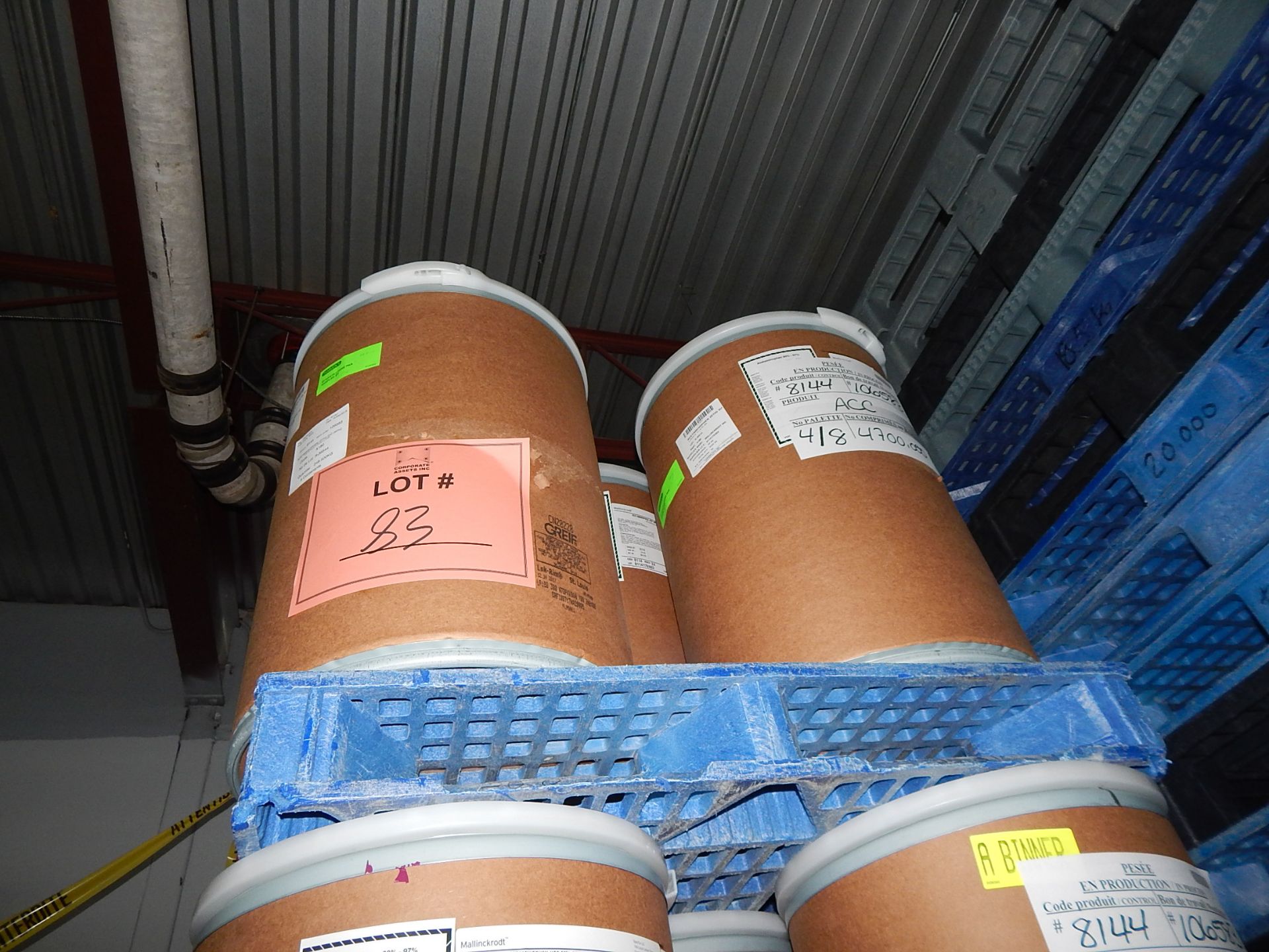 LOT/ SKID WITH CONTENTS CONSISTING OF 50KG DRUMS OF ACETAMINOPHEN