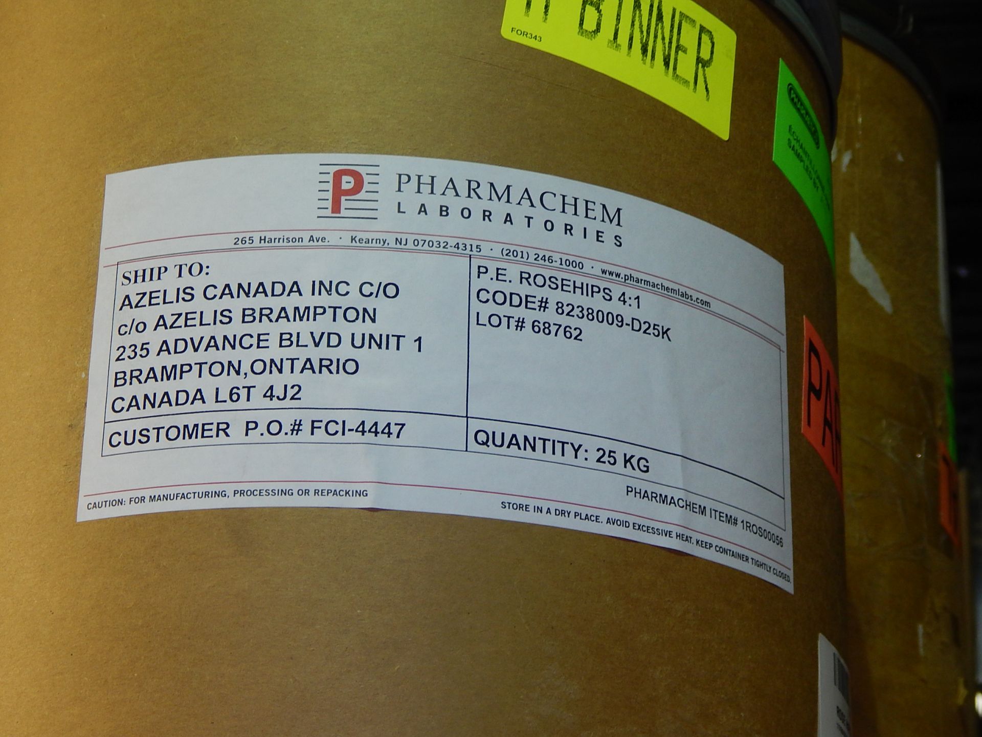 LOT/ CONTENTS OF SHELF CONSISTING OF SKIDS OF PHARMACEUTICAL INGREDIENTS - Image 3 of 3