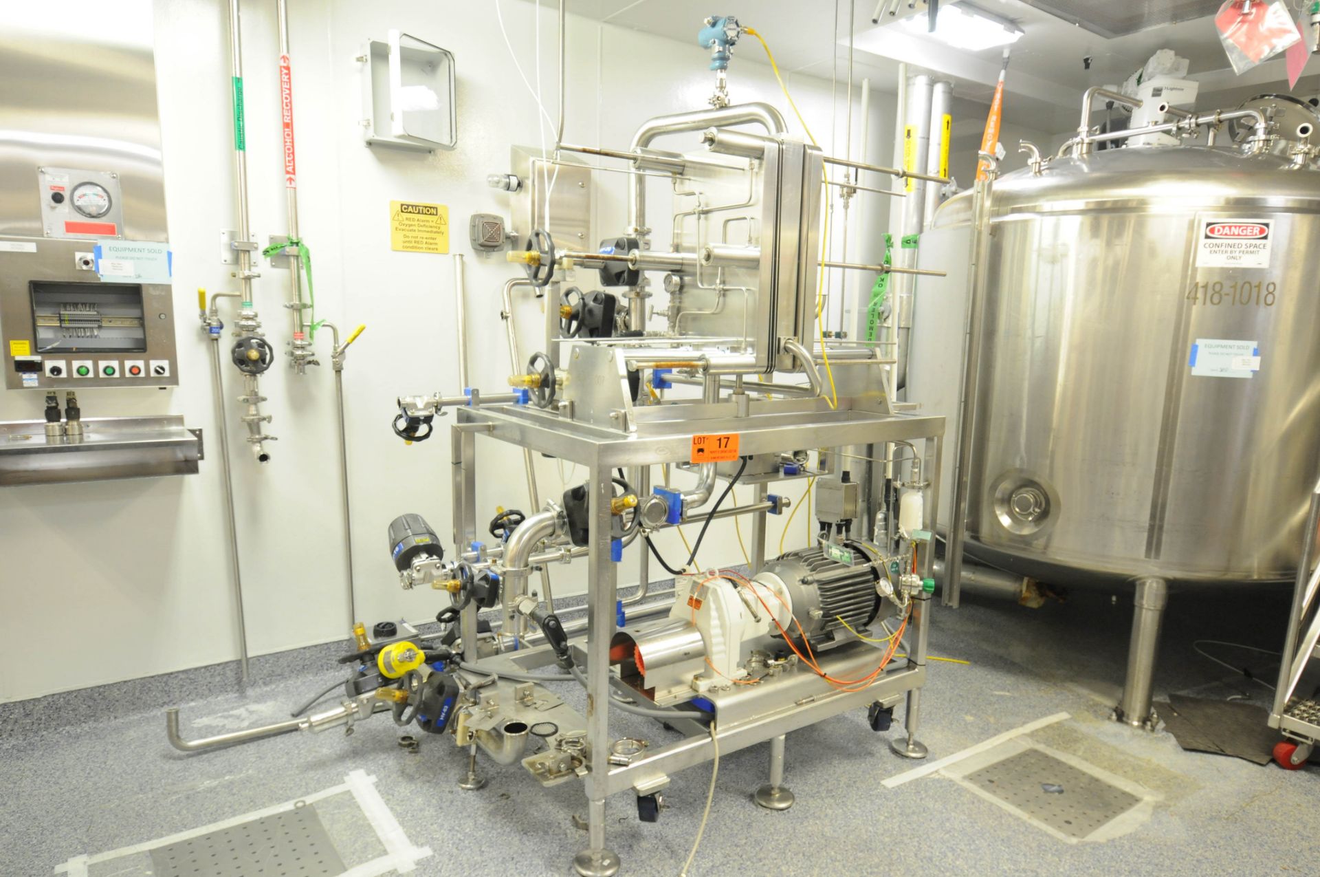 ALPHA STAINLESS FILTRON STAINLESS STEEL SKID MOUNTED MICRO FILTRATION SYSTEM WITH 7.5 HP DRIVE