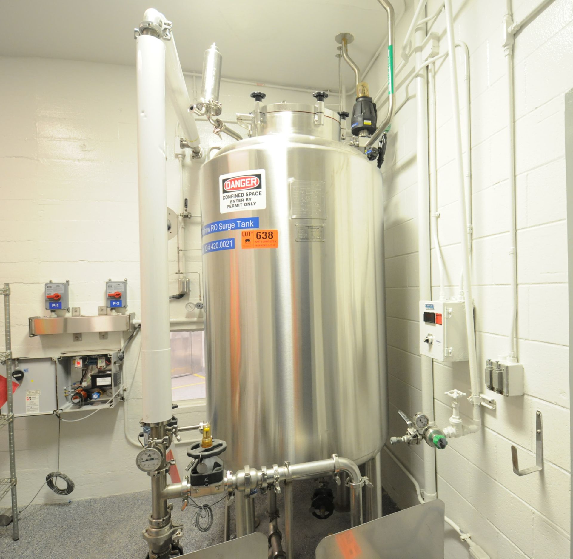 CSM (2015) STAINLESS STEEL JACKETED BUFFER TANK WITH 1000 LITER CAPACITY, 15 2 PSIG @ 300 DEG F