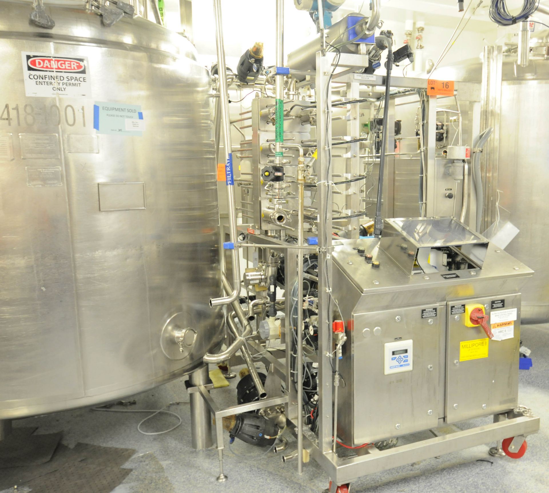 STATCO (2012) FILTRON III STAINLESS STEEL SKID MOUNTED MICRO FILTRATION SYSTEM WITH PLC CONTROL, MAX