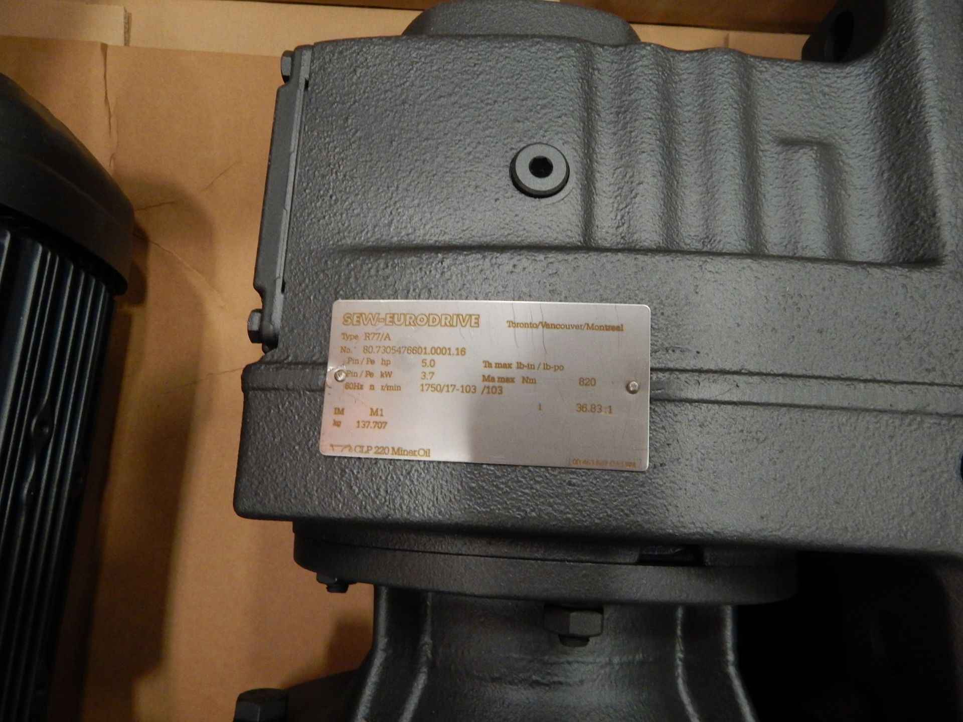 LOT/ CONTENTS OF SKID CONSISTING OF SEW-EURODRIVE R77/A GEAR BOX (LOCATED AT CMD WAREHOUSE) - Image 4 of 4