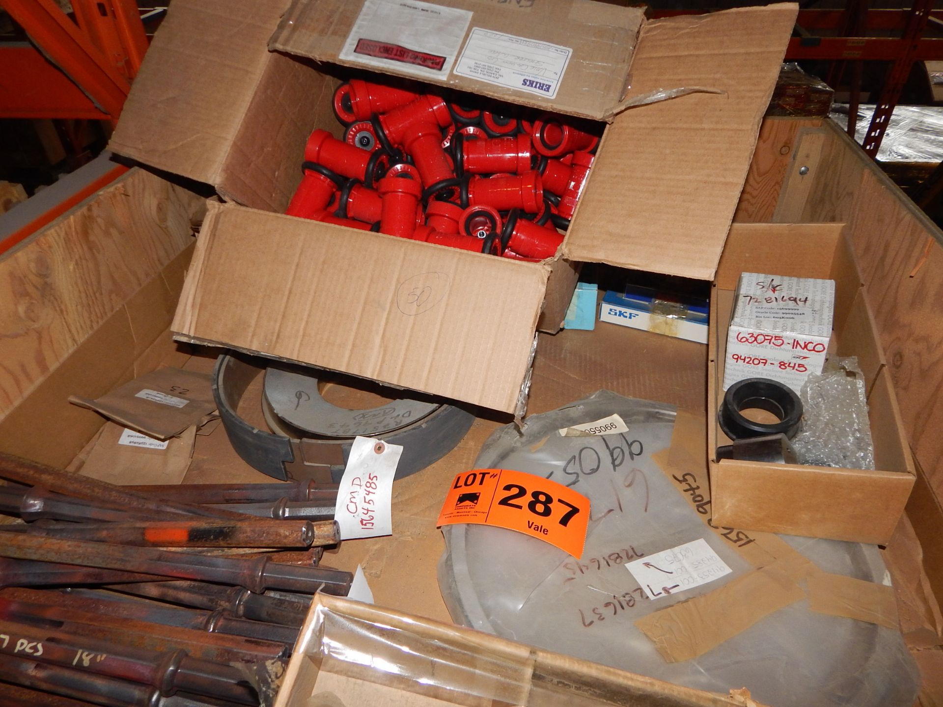 LOT/ CONTENTS OF SKID CONSISTING OF O-RING SETS, HIGH SPEED SHAFTS REDUCERS, PIPE TO TUBE TEES