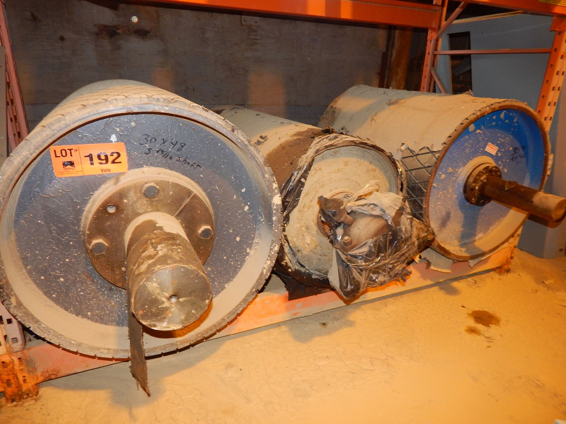 LOT/ (3) CONVEYOR PULLEYS 30" X 48", 30" X 44", 25" X 62 1/2" (LOCATED AT STOBIE MINE)