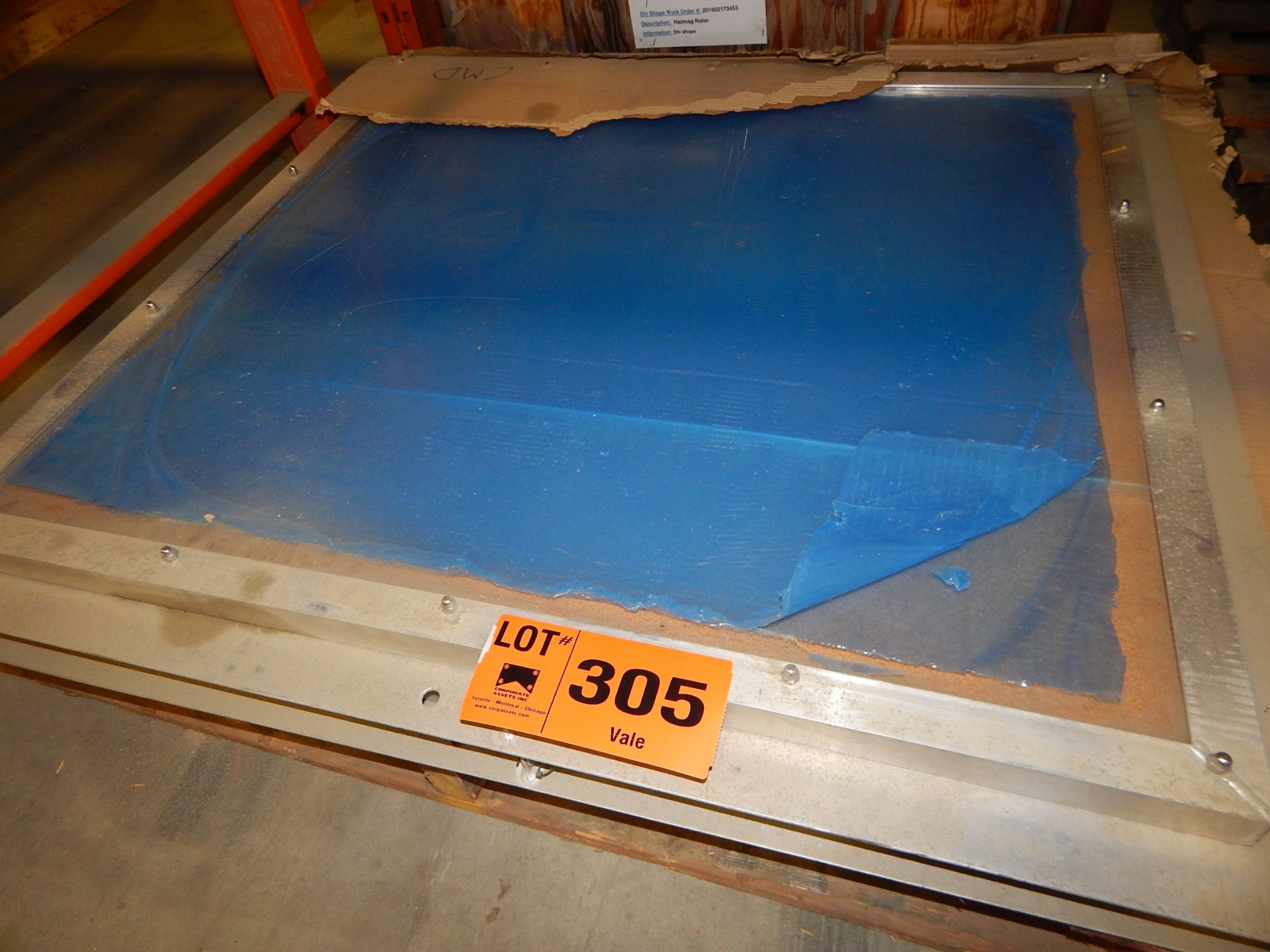 LOT/ CONTENTS OF SKID CONSISTING OF LEXAN WINDOW WITH ALUMINUM FRAME 38" X 42" (LOCATED AT CMD