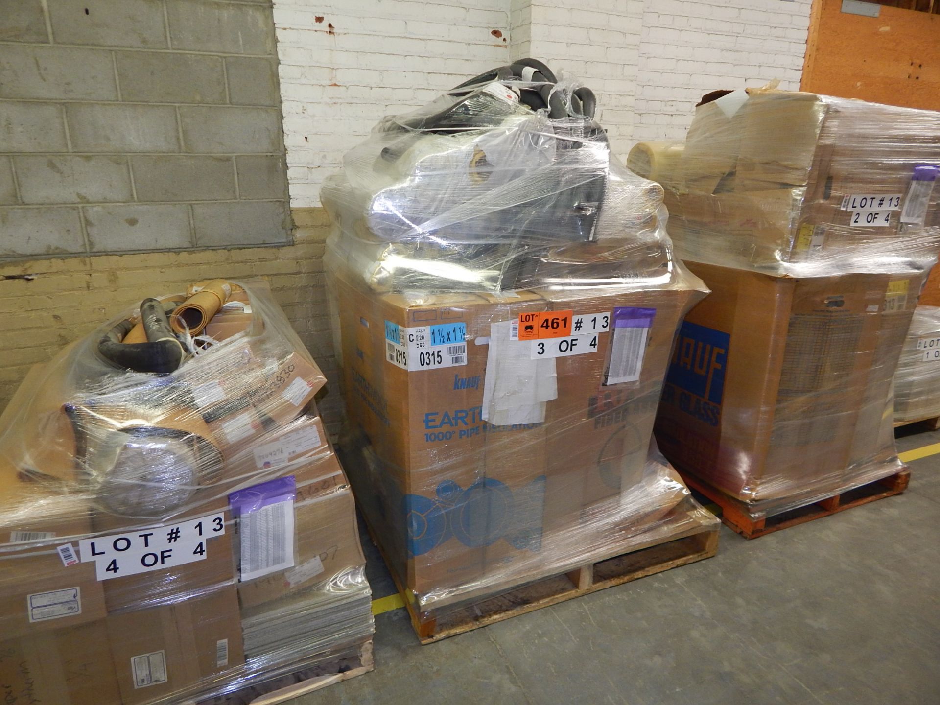 LOT/ CONTENTS OF 4 SKIDS CONSISTING OF PIPE INSULATION MATERIALS (LOCATED IN CMD WAREHOUSE)