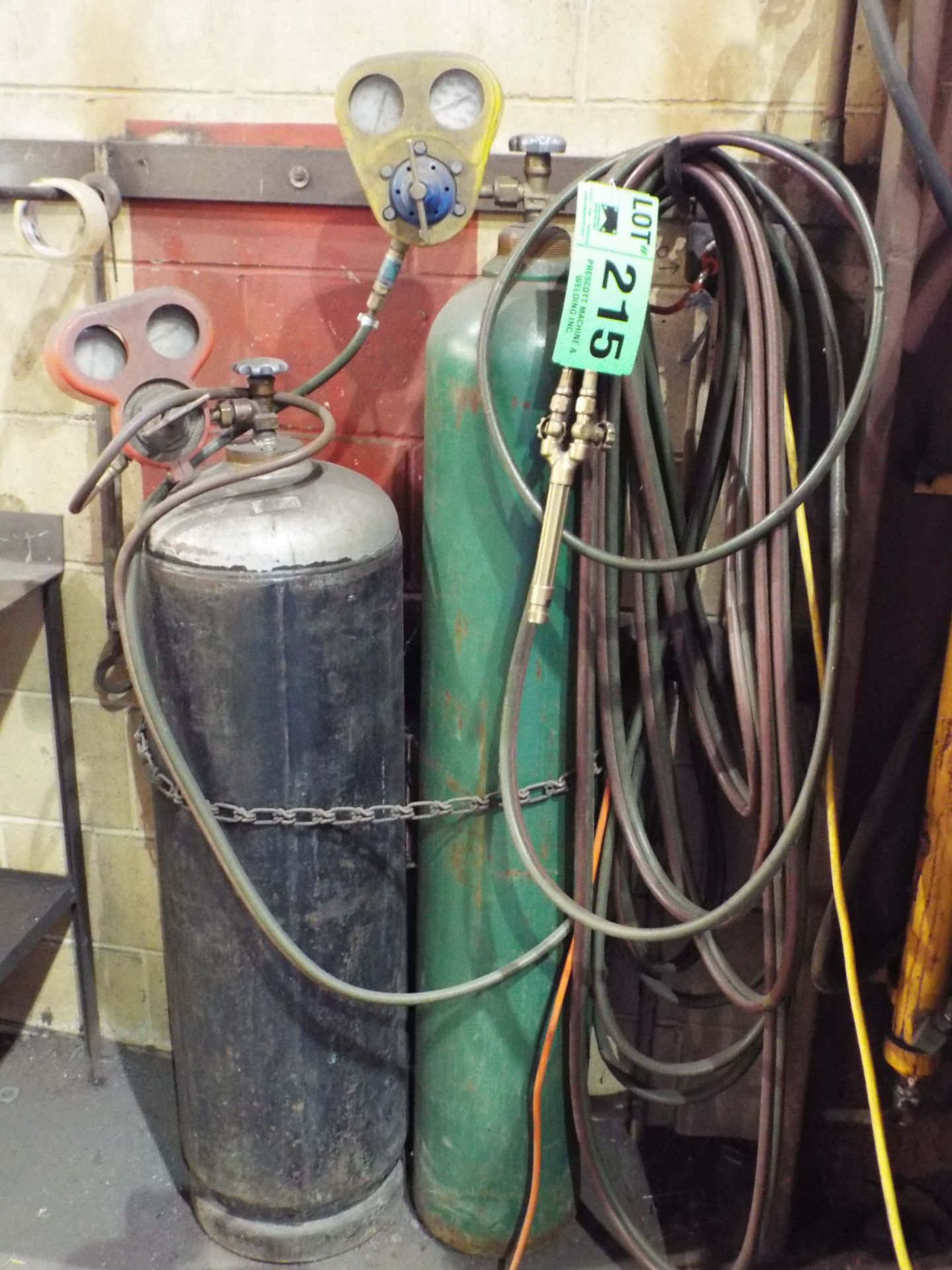LOT/ OXY-ACETYLENE HOSE WITH TORCH & GAUGES (NO TANKS)