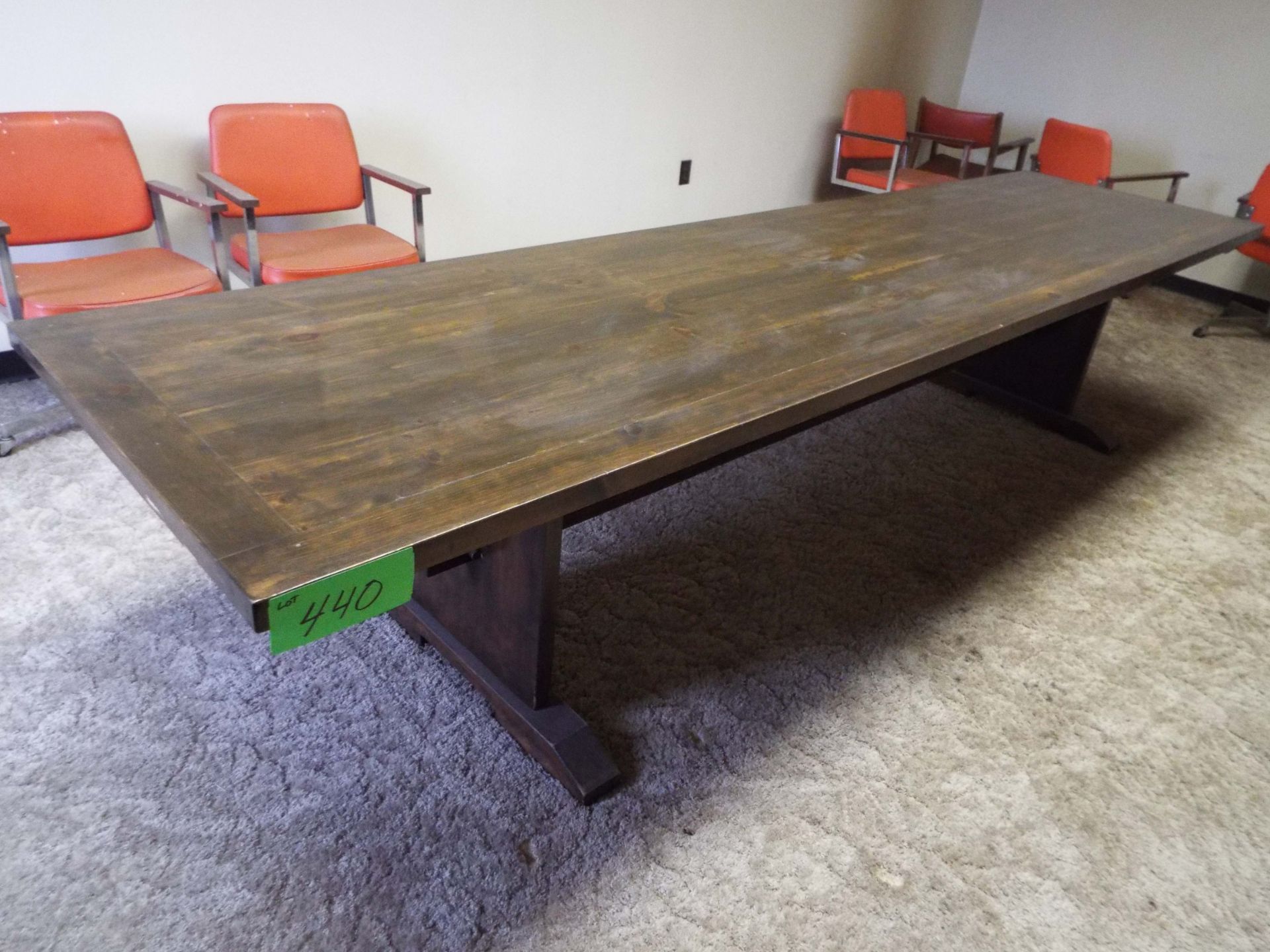 12'X3' SOLID WOOD BOARD ROOM TABLE (NO CHAIRS)