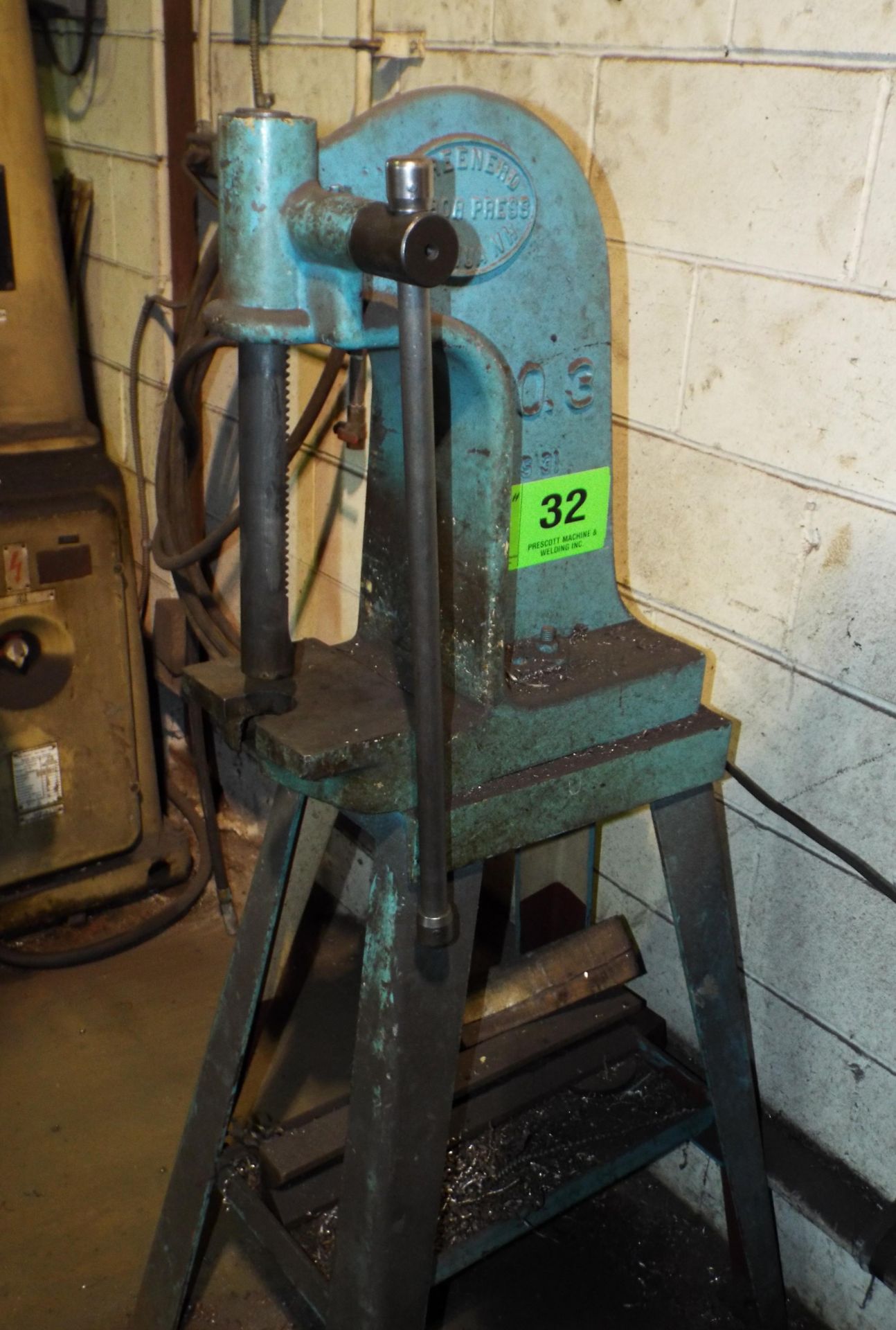 GREENERD NO. 3 ARBOR PRESS WITH STAND