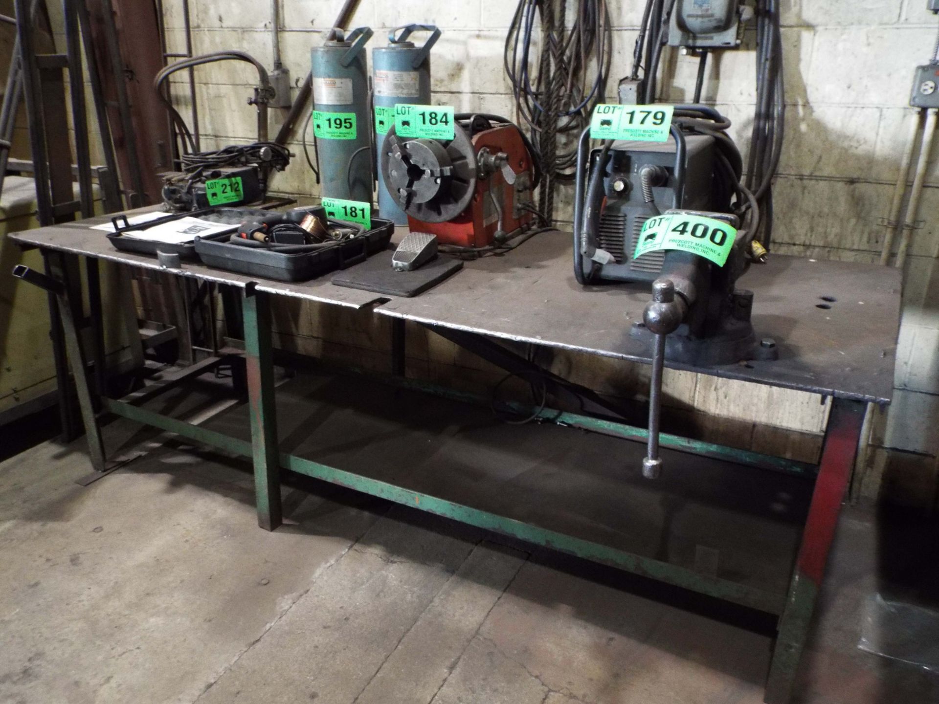 STEEL WORK TABLE WITH 5" BENCH VISE (DELAYED DELIVERY)