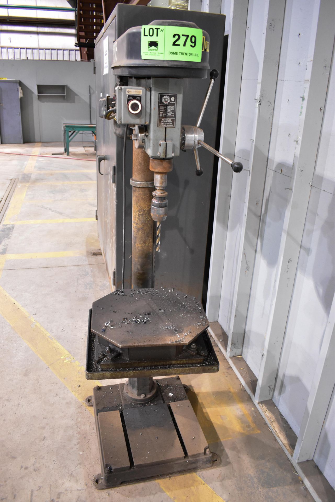 KING PEDESTAL TYPE DRILL PRESS (CI) [RIGGING FEE FOR LOT# 279 - $50 USD +PLUS TAXES]