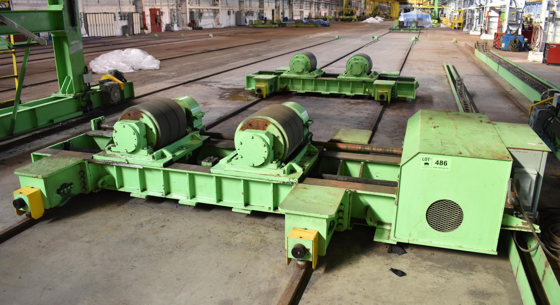 JONGHAP (2011) STR-100/50, 100 TON CAPACITY DRIVER & IDLER TURNING ROLL SETS WITH 17.70" URETHANE