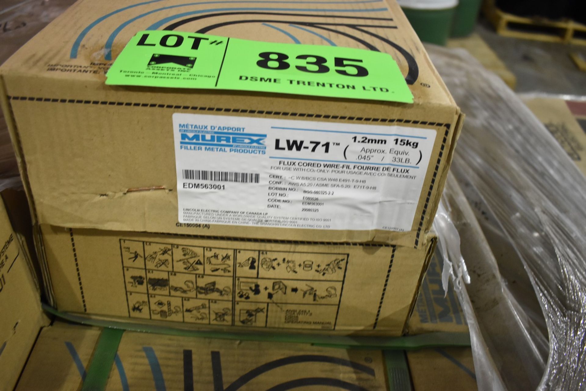 LOT/ PALLET OF MUREX LINCOLN ELECTRIC .045"/1.2MM WELDING WIRE BRAND NEW SEALED CONTAINERS - Image 2 of 2