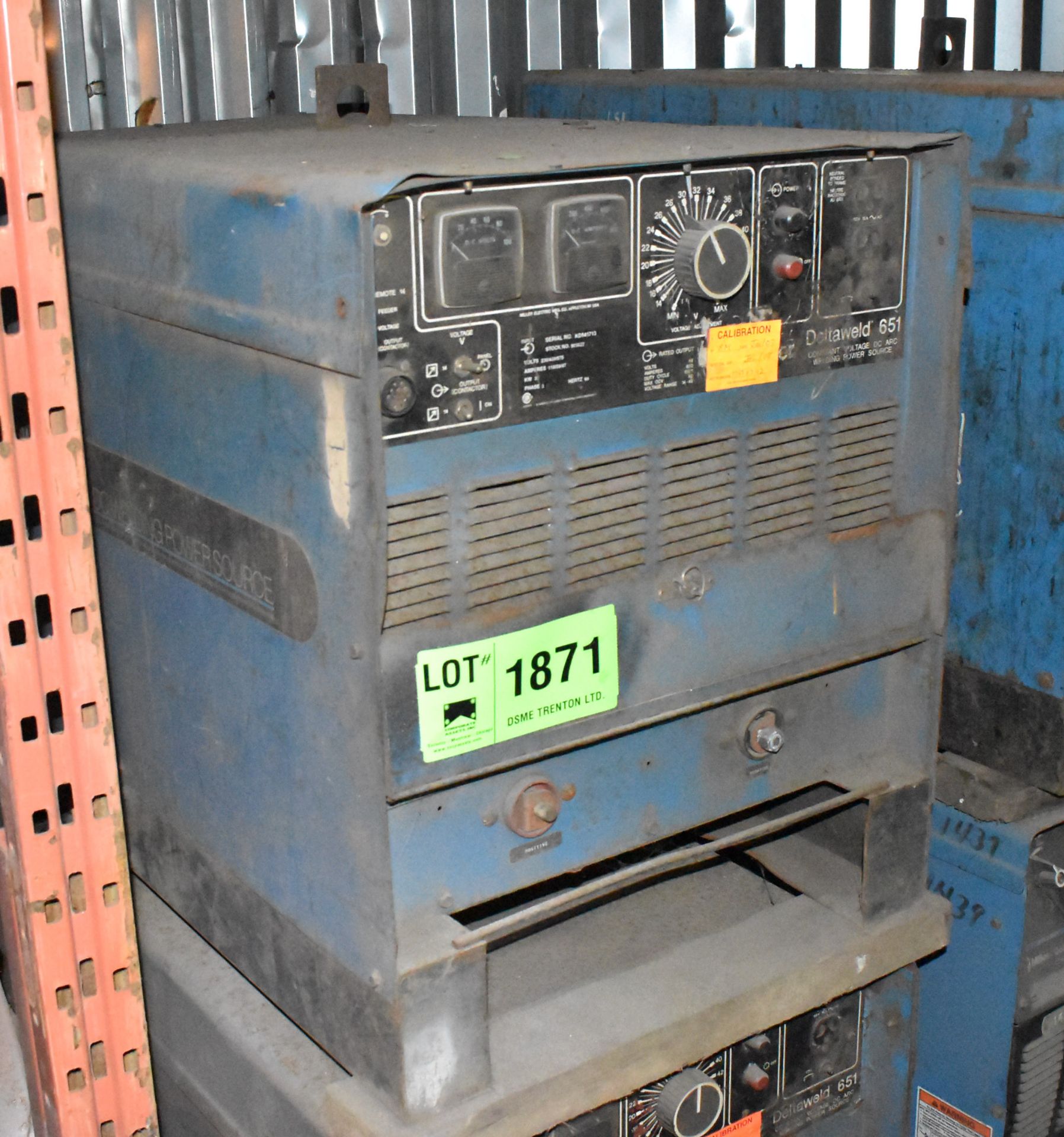 MILLER DELTAWELD 651 WELDING POWER SOURCE [RIGGING FEE FOR LOT# 1871 - $40 USD +PLUS TAXES]
