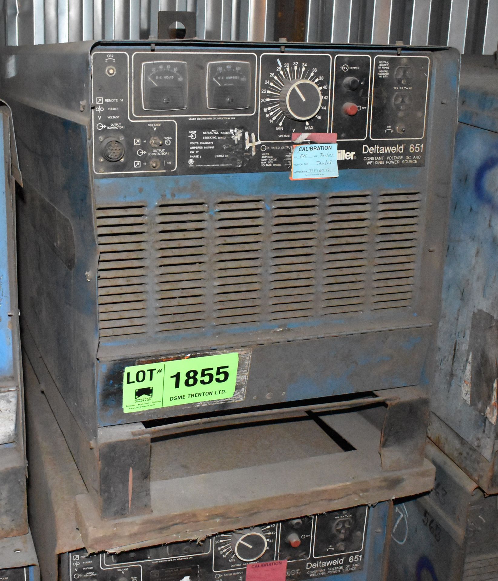 MILLER DELTAWELD 651 WELDING POWER SOURCE [RIGGING FEE FOR LOT# 1855 - $40 USD +PLUS TAXES]