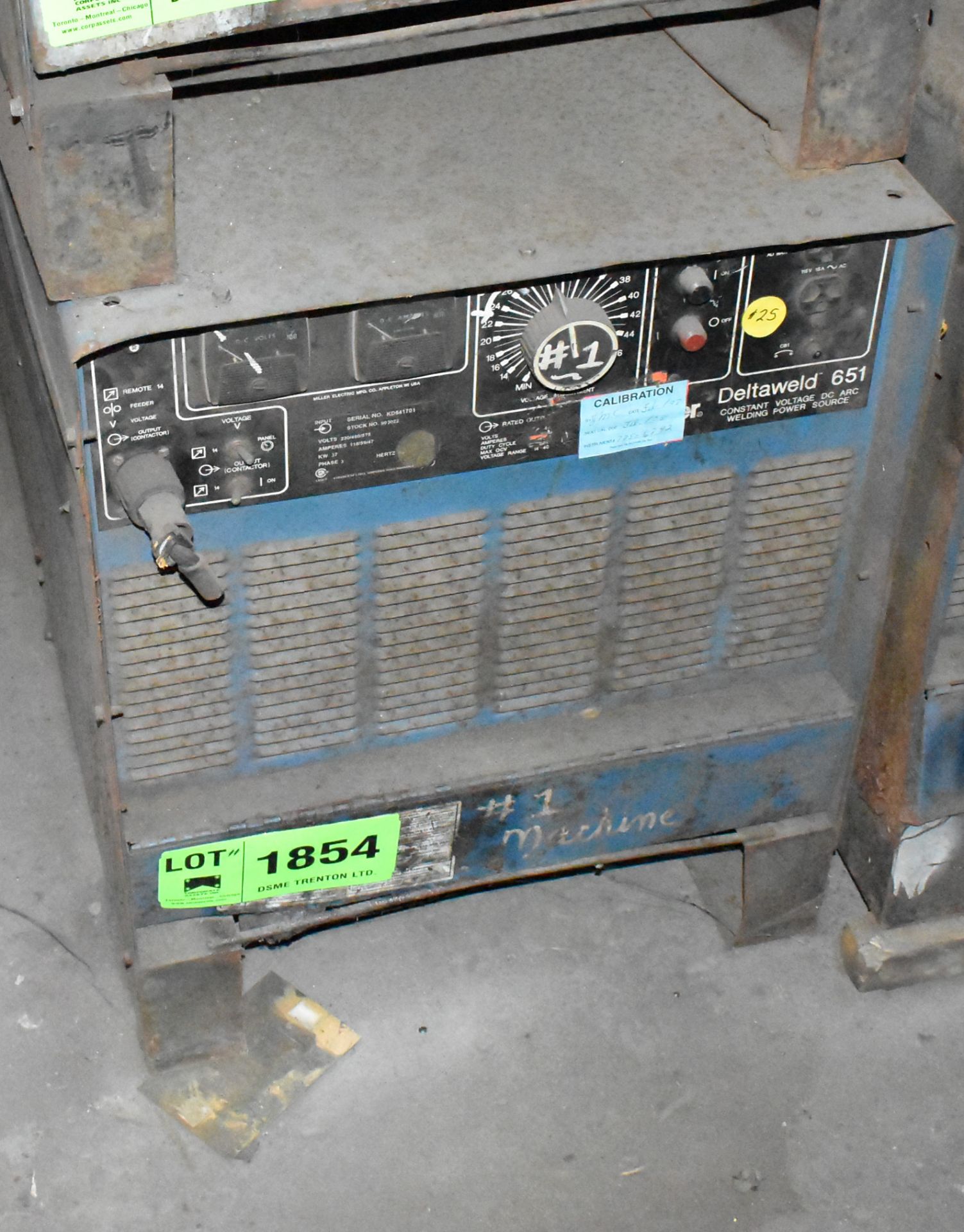 MILLER DELTAWELD 651 WELDING POWER SOURCE [RIGGING FEE FOR LOT# 1854 - $40 USD +PLUS TAXES]