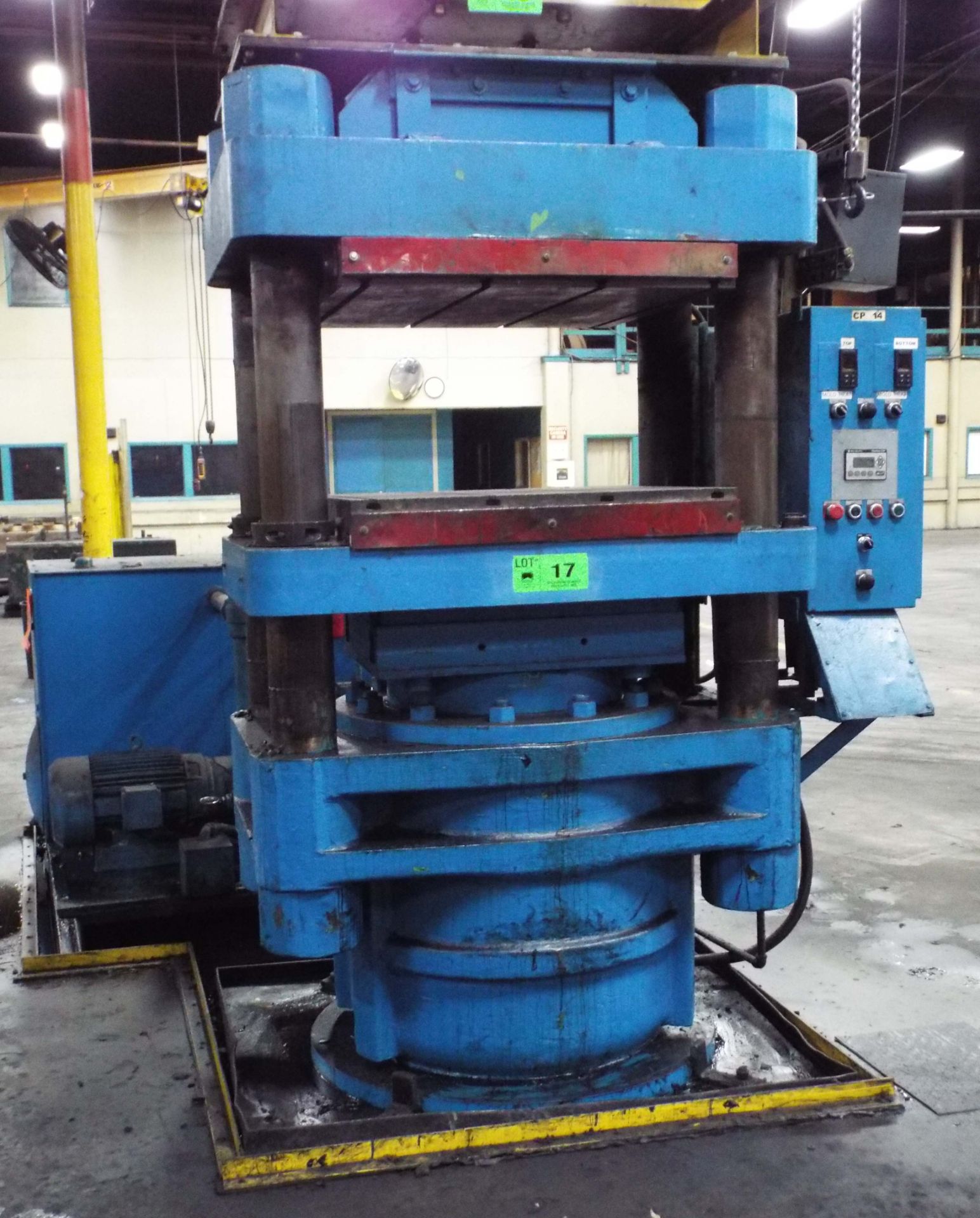 MFG. UNKNOWN HYDRAULIC MOLD PRESS WITH 36"X36" ELECTRIC HEATED PLATENS, HYDRAULIC POWER PACK,