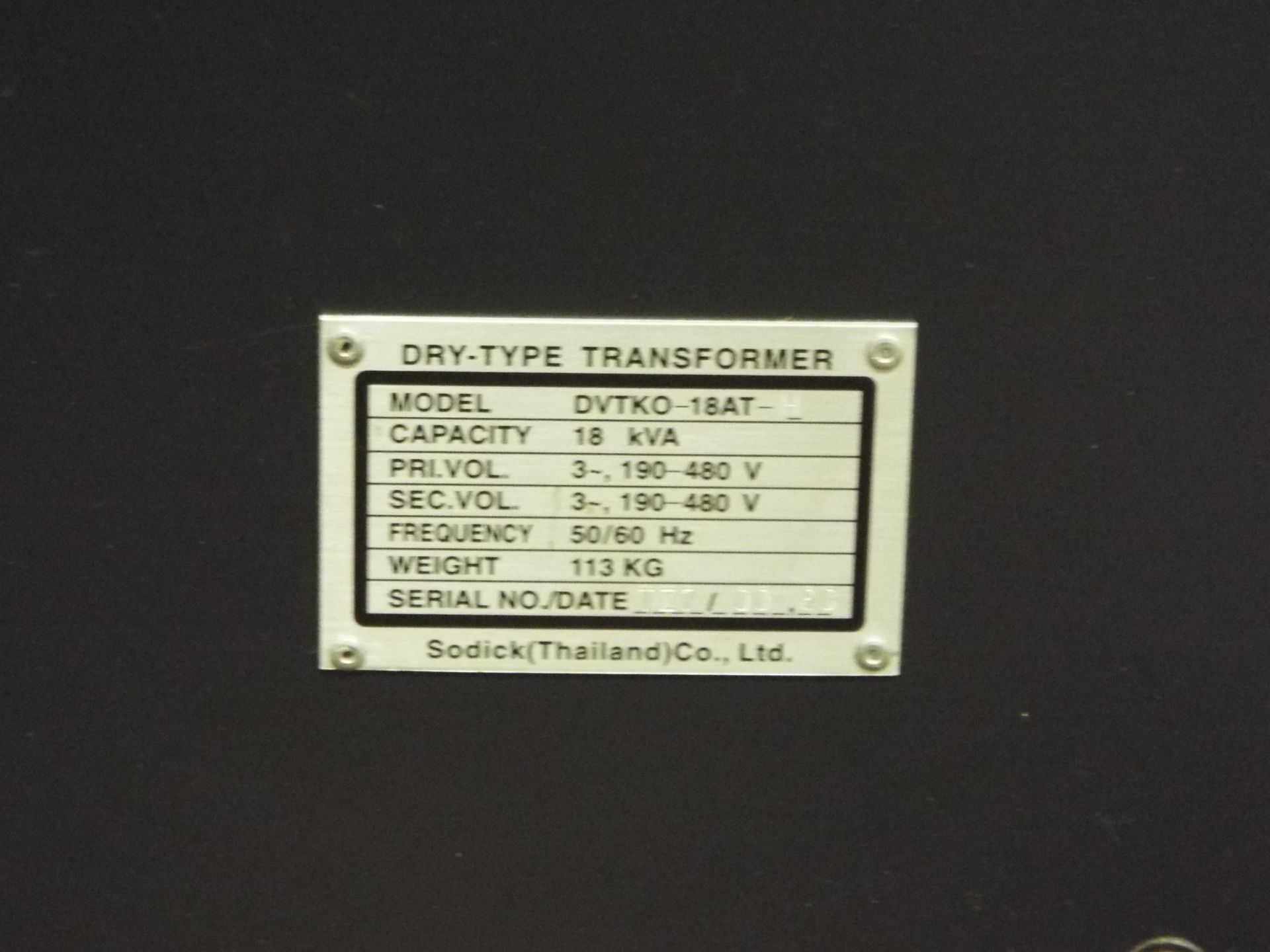18KVA/480V TRANSFORMER - Image 2 of 2