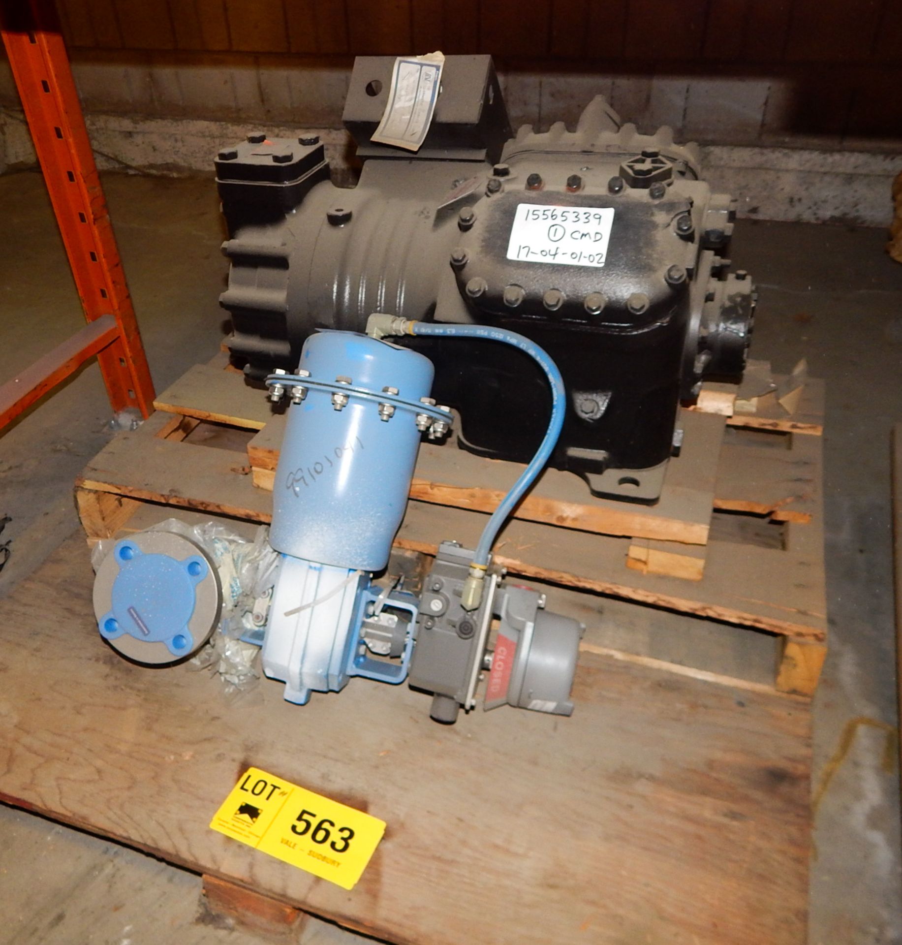 LOT/ COMPRESSOR MOTOR AND ACTUATING VALVES (LOCATED AT THE CMD WAREHOUSE)