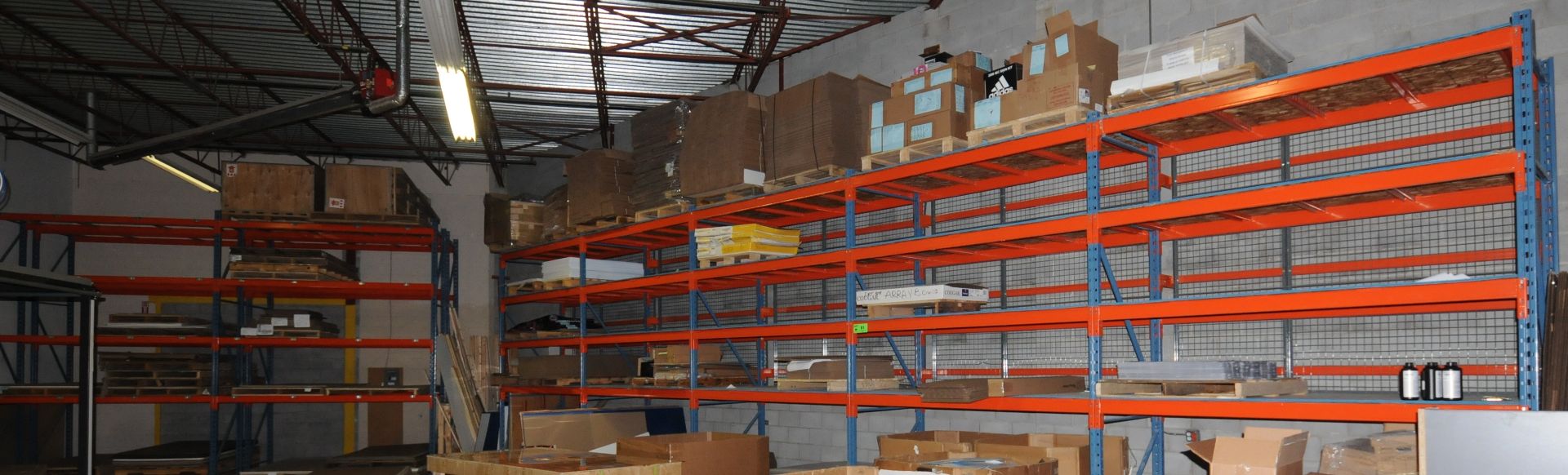 LOT/ (9) SECTIONS OF PALLET RACKING