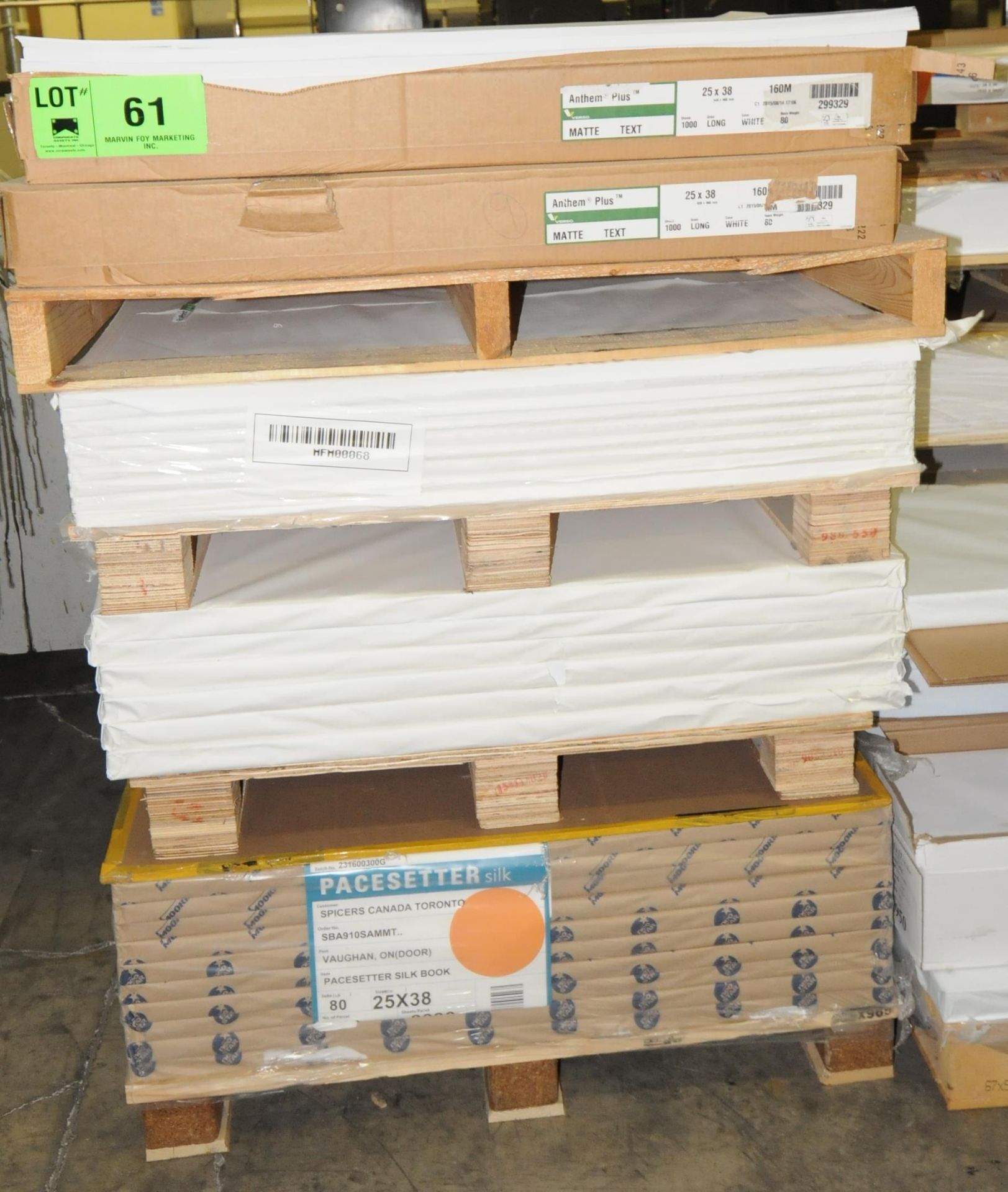 LOT/ RAW MATERIALS - (2) PALLETS OF STOCK PAPER