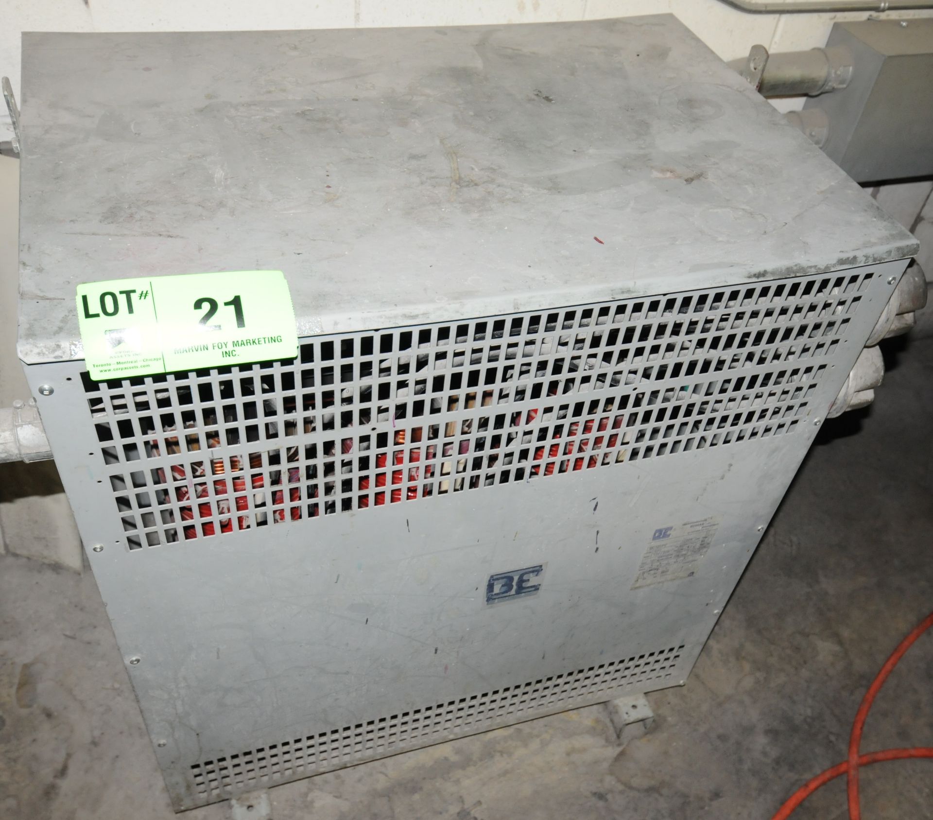 BT 225KVA, 600-120/208V, 3PH, 60HZ, TRANSFORMER (CI) [RIGGING FEE FOR LOT #21 - $150 USD - PLUS