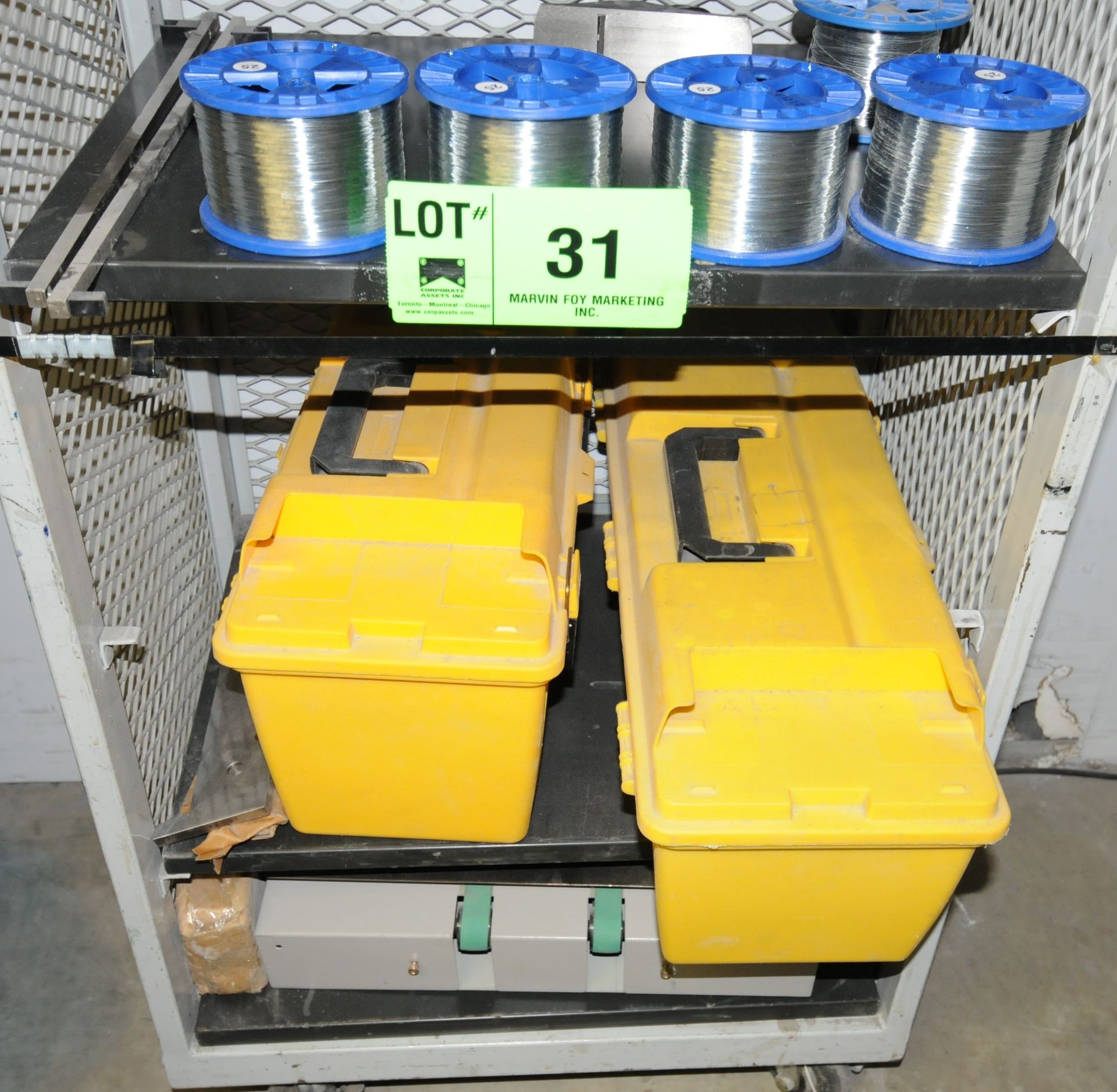 LOT/ CART WITH BOOKLET MAKER TOOLING AND WIRE