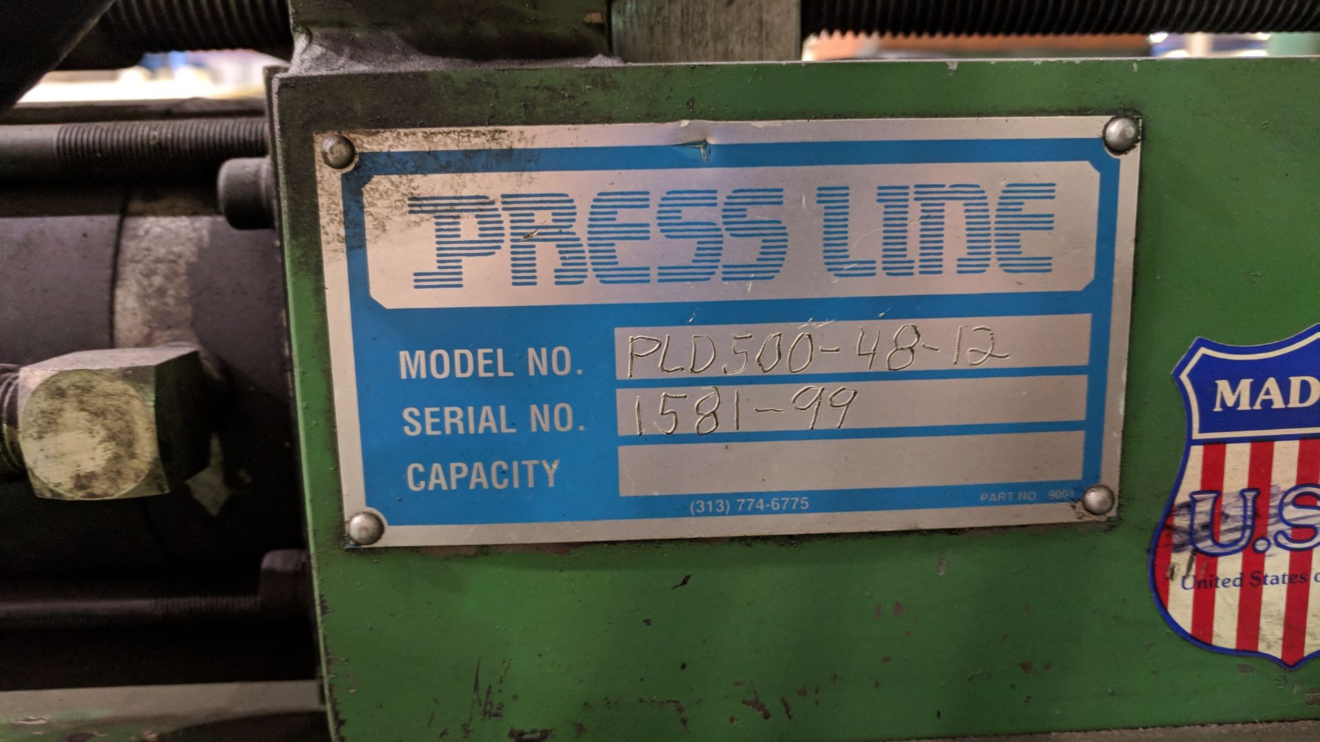 PRESS LINE (1999) PLD500-48-12 48" STRAIGHTENER-FEEDER, S/N 1581-99 - Image 2 of 5