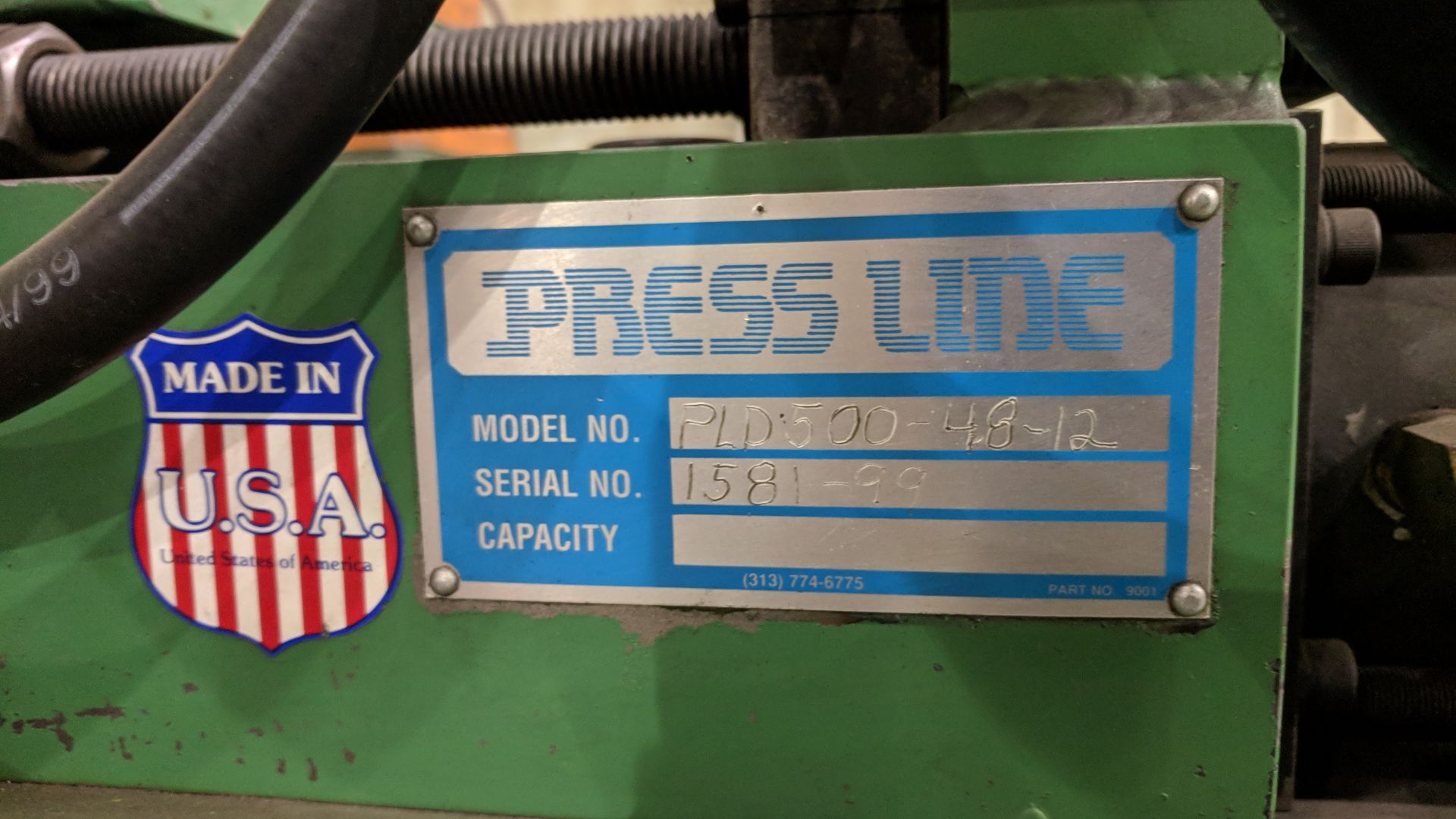 PRESS LINE (1999) PLD500-48-12 48" STRAIGHTENER-FEEDER, S/N 1581-99 - Image 4 of 5