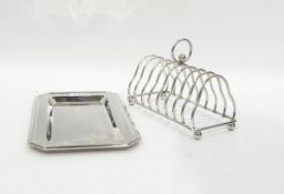 Early 20th century toastrack and tray,