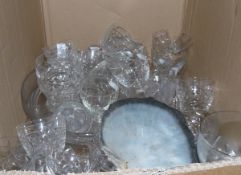 Quantity of assorted glassware including bowls, tumblers, wines,