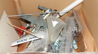 Assorted model Airfix and other aeroplanes, boats,