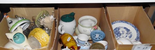 Assorted ceramics including model of a sheep with lambs, marked 'Ayres', No.