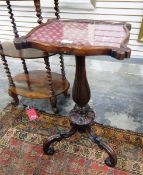 Victorian walnut occasional table, the top with shaped carved frame,