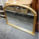 Modern gilt framed overmantel mirror