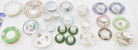 Pair of Paragon china teacups with matching saucers and teaplates,