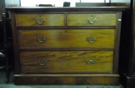 Late 19th/early 20th century mahogany chest of two short and two long drawers, on plinth base,