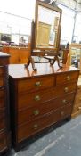 Early 19th century mahogany chest of two short and three long drawers, on bracket feet,