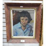 Robert Bayley (20th century) Oil on board "Portrait of Anna", signed and dated 81 lower left,