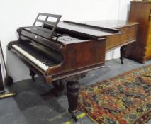 Grand piano by John Broadwood & Sons, London, in rosewood case,