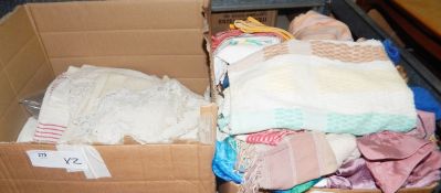 Quantity of assorted table linen and other items (2 boxes)